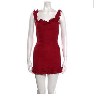 Reformation red linen mini dress